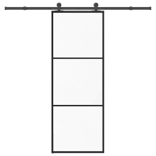Berkfield Sliding Door with Hardware Set 76x205 cm ESG Glass&Aluminium