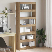 Berkfield Book Cabinet Artisan Oak 80 x 30 x 198 cm Engineered Wood