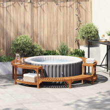 Berkfield Hot Tub Surround Brown ò255 x 55.5 cm Solid Acacia Wood