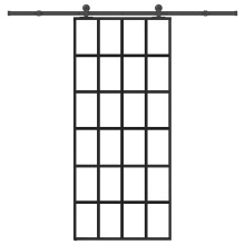 Berkfield Sliding Door with Hardware Set 90x205 cm ESG Glass&Aluminium