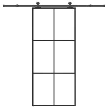 Berkfield Sliding Door with Hardware Set 90x205 cm ESG Glass&Aluminium