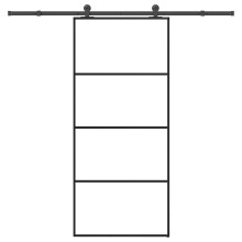 Berkfield Sliding Door with Hardware Set 90x205 cm ESG Glass&Aluminium