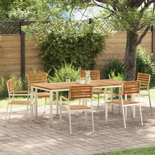 Berkfield Garden Dining Set 7 pcs Brown Solid Teak Wood