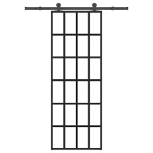 Berkfield Sliding Door with Hardware Set 76x205 cm ESG Glass&Aluminium
