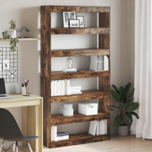 Berkfield Book Cabinet Smoked Oak 100 x 30 x 198 cm Engineered Wood