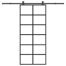 Berkfield Sliding Door with Hardware Set 90x205 cm ESG Glass&Aluminium