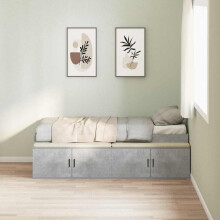 Berkfield Bed Frame with Drawer Concrete Grey 90 x 200 cm Engineered Wood