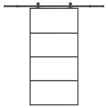 Berkfield Sliding Door with Hardware Set 102.5x205 cm ESG Glass&Aluminium
