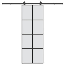 Berkfield Sliding Door with Hardware Set 76x205 cm ESG Glass&Aluminium