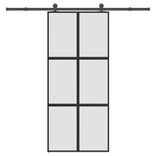 Berkfield Sliding Door with Hardware Set 90x205 cm Tempered Glass&Aluminium