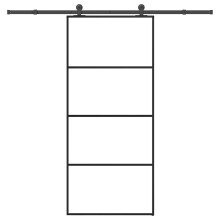 Berkfield Sliding Door with Hardware Set 90x205 cm ESG Glass&Aluminium