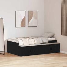 Berkfield Bed Frame with Drawer Black Oak 70 x 190 cm Engineered Wood