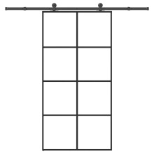 Berkfield Sliding Door with Hardware Set 102,5x205 cm ESG Glass&Aluminium