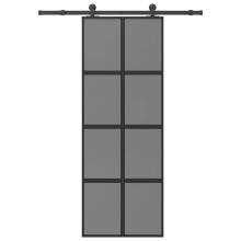 Berkfield Sliding Door with Hardware Set 76x205 cm Tempered Glass&Aluminium