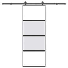 Berkfield Sliding Door with Hardware Set 76x205 cm Tempered Glass&Aluminium