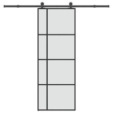 Berkfield Sliding Door with Hardware Set 76x205 cm ESG Glass&Aluminium