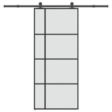 Berkfield Sliding Door with Hardware Set 90x205 cm ESG Glass&Aluminium