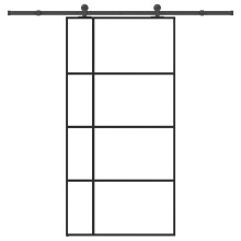 Berkfield Sliding Door with Hardware Set 102,5x205 cm ESG Glass&Aluminium