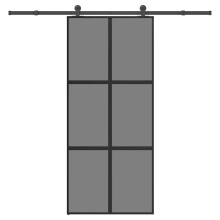 Berkfield Sliding Door with Hardware Set 90x205 cm Tempered Glass&Aluminium