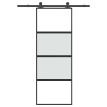 Berkfield Sliding Door with Hardware Set 76x205 cm Tempered Glass&Aluminium