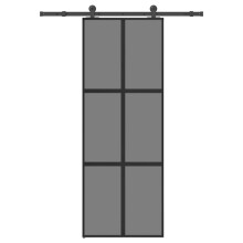 Berkfield Sliding Door with Hardware Set 76x205 cm Tempered Glass&Aluminium