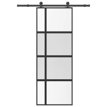 Berkfield Sliding Door with Hardware Set 76x205 cm Tempered Glass&Aluminium