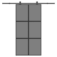Berkfield Sliding Door with Hardware Set 102,5x205 cm Tempered Glass&Aluminium