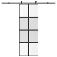 Berkfield Sliding Door with Hardware Set 76x205 cm Tempered Glass&Aluminium