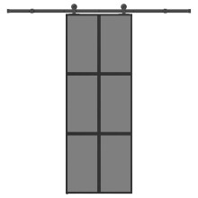 Berkfield Sliding Door with Hardware Set 76x205 cm Tempered Glass&Aluminium