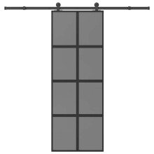 Berkfield Sliding Door with Hardware Set 76x205 cm Tempered Glass&Aluminium