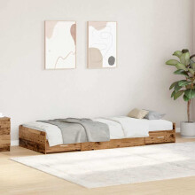 Berkfield Bed Frame with Headboard Old Wood 90 x 190 cm Engineered Wood