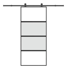 Berkfield Sliding Door with Hardware Set 90x205 cm Tempered Glass&Aluminium