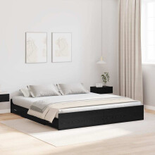 Berkfield Storage Bed Frame Black Oak 180 x 200 cm Engineered Wood