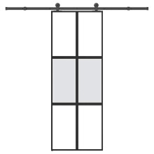 Berkfield Sliding Door with Hardware Set 76x205 cm Tempered Glass&Aluminium
