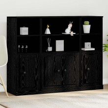 Berkfield Highboard Black Oak 132 x 35.5 x 103.5 cm Engineered Wood