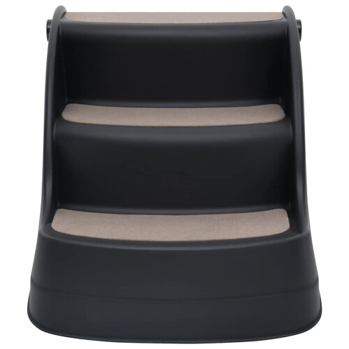 Berkfield Folding 3-Step Dog Stairs Black 2