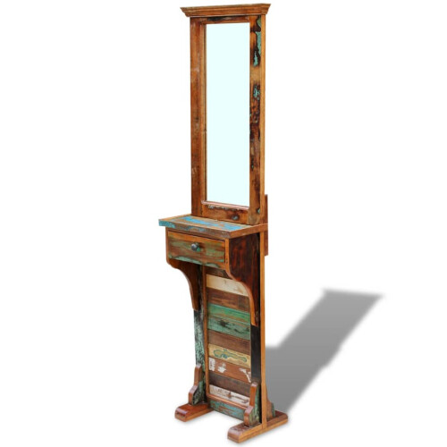 Berkfield Hall Mirror Solid Reclaimed Wood 47x23x180 cm 2