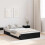 Berkfield Storage Bed Frame Black Oak 120 x 200 cm Engineered Wood 1