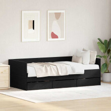 Berkfield Daybed with Headboard Black Oak 90 x 190 cm Engineered Wood
