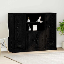 Berkfield Highboard Black Oak 132 x 35.5 x 103.5 cm Engineered wood
