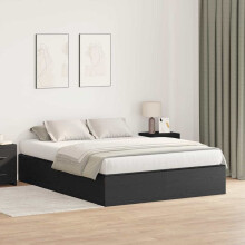 Berkfield Storage Bed Frame Black Oak 150 x 200 cm Engineered Wood