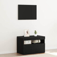Berkfield Bedside Cabinet Black Oak 60 x 35 x 40 cm Engineered Wood