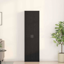 Berkfield Wardrobe with Shelf Black Oak 55 x 25 x 189 cm Engineered Wood