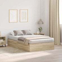 Berkfield Storage Bed Frame Sonoma Oak 120 x 190 cm Engineered Wood