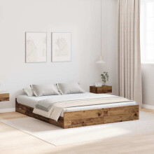 Berkfield Storage Bed Frame Old Wood 140 x 200 cm Engineered Wood