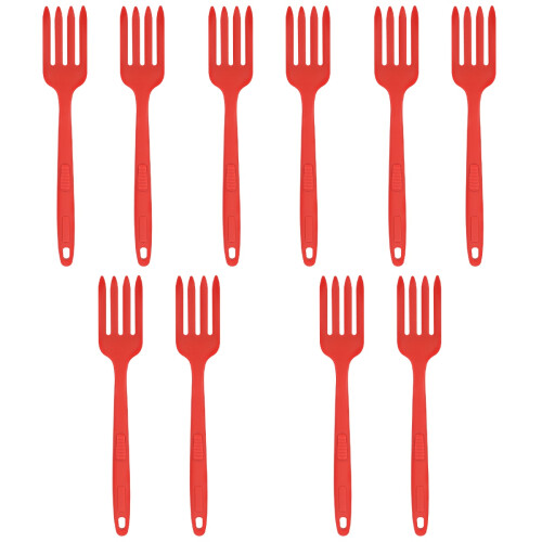 10Pcs Red Silicone Cooking Forks Ergonomic Kitchen Pasta Server Forks 1