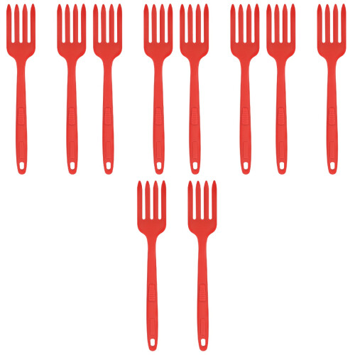10Pcs Red Silicone Cooking Forks Ergonomic Kitchen Pasta Server Forks 2