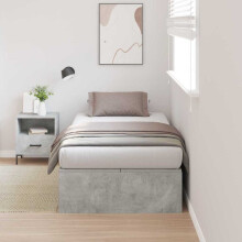 Berkfield Storage Bed Frame Concrete Grey 90 x 200 cm Engineered Wood