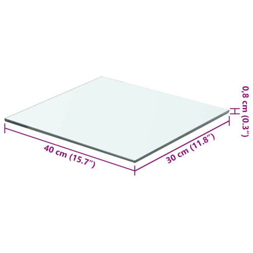 Berkfield Shelf Panel Glass Clear 40x30 cm 2