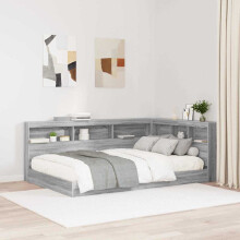 Berkfield Storage Headboard with Shelf Grey Sonoma 120 cm Engineered Wood